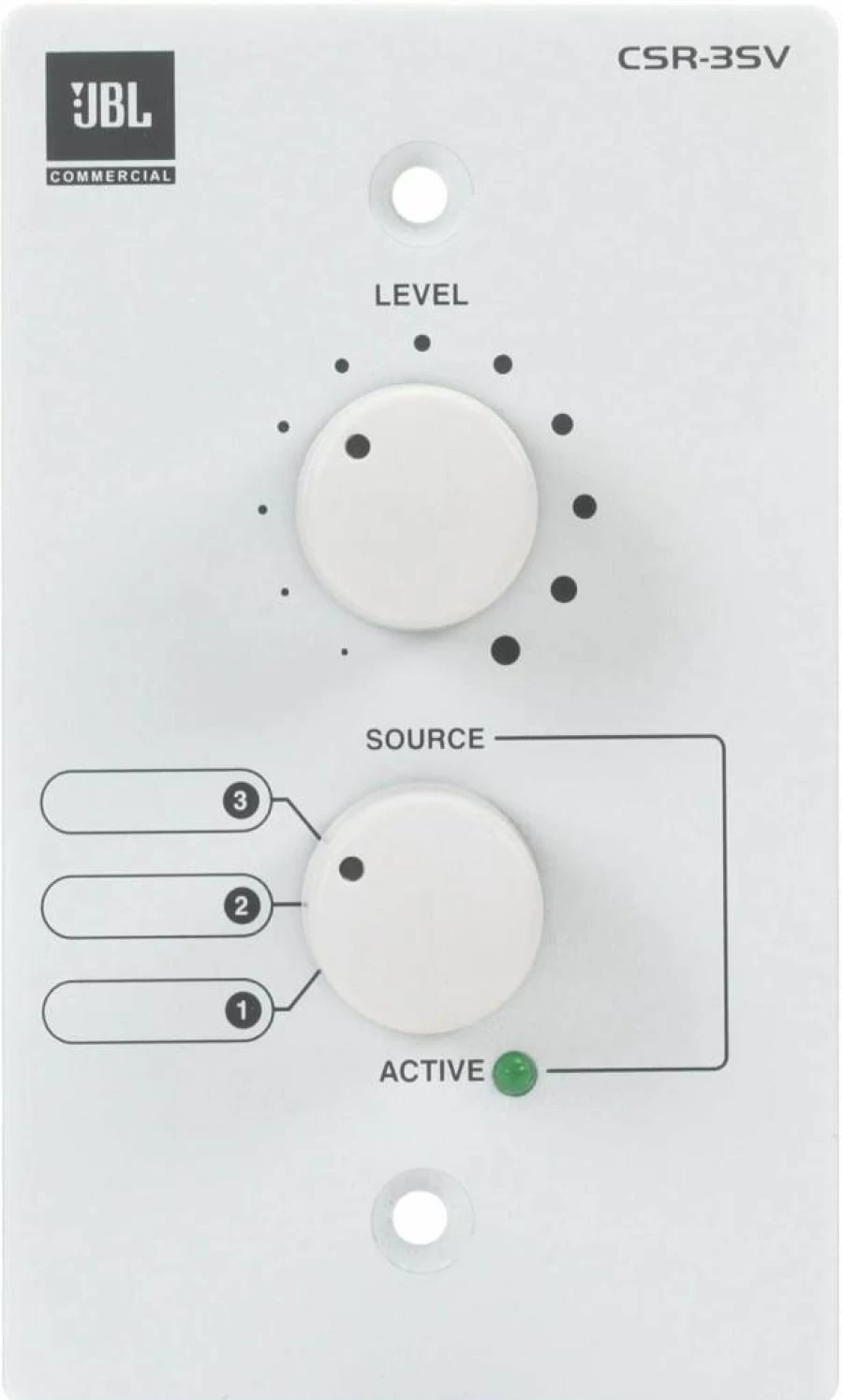 JBL CSR-V-BLK Professional Wall Mount Volume Controller for CSM-21, CSM-32 & CSMA Series Speakers - Black