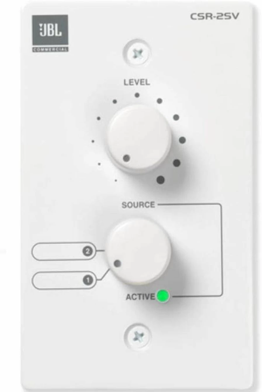 JBL CSR-V-BLK Professional Wall Mount Volume Controller for CSM-21, CSM-32 & CSMA Series Speakers - Black