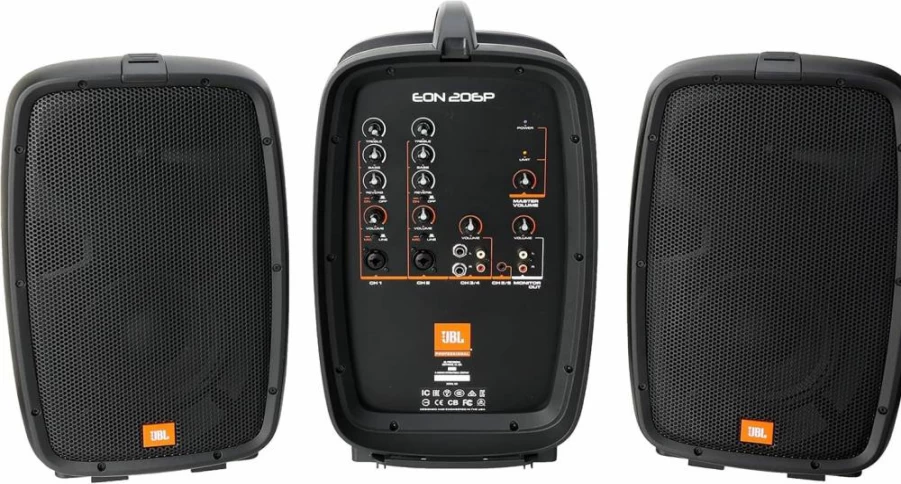 JBL EON206P Portable PA System with 6-Channel Mixer | 2-Way All-In-One Sound System for Live Performances