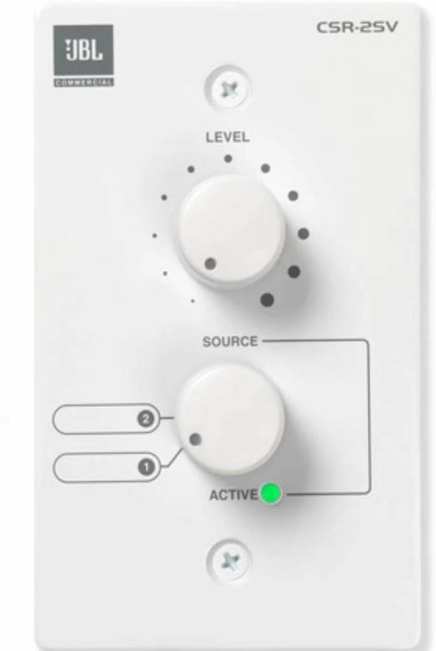JBL CSR-3SV-WHT Wall Mount Volume Control with 3-Source Selector for CSM-32 Speakers, White