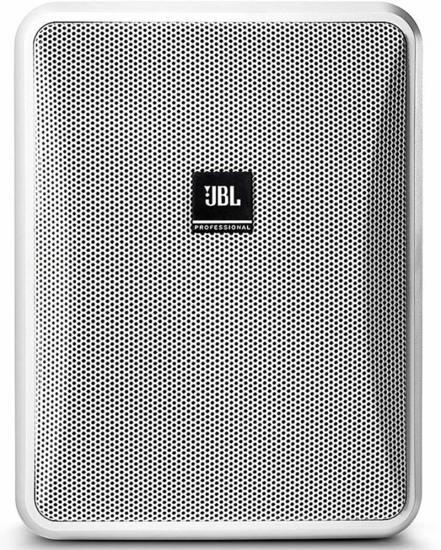 JBL Control 23-1 WH White Indoor Outdoor Speaker Pair - Ultra Compact Background/Foreground Sound System