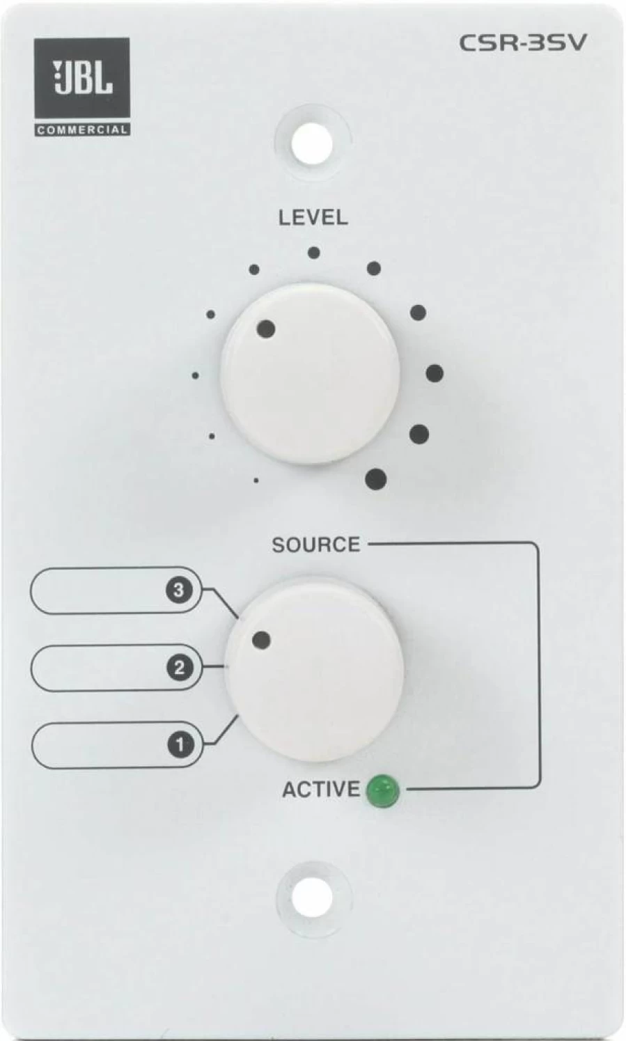JBL CSR-2SV-WHT Wall Mount Volume Controller with Source Selector for CSM-21/CSM-32, White