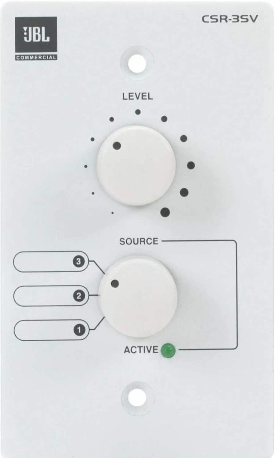 JBL CSR-2SV-BLK Wall Mount Volume Control with Source Selector for CSM-21/CSM-32 Speakers, Black
