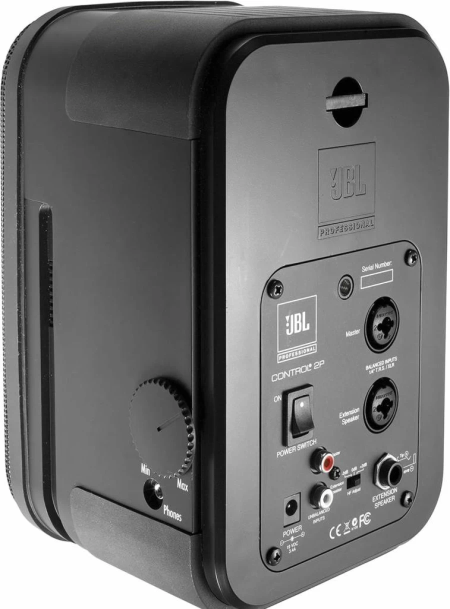 JBL Control 2P Powered Studio Monitor Speakers (Pair) - Compact 2-Way Active Speakers, 9.3" x 6.3" x 5.6", Black - Professional Audio Monitoring Solution