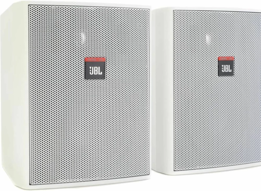 JBL Control 25AV-WH White Indoor/Outdoor Speaker Pair - Professional Background/Foreground Sound